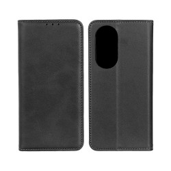 Leather Flip Cover with Internal Pocket For Oppo Reno10 Pro Black Leather Flip Cover with Internal Pocket For Oppo Reno10 Pro Black
